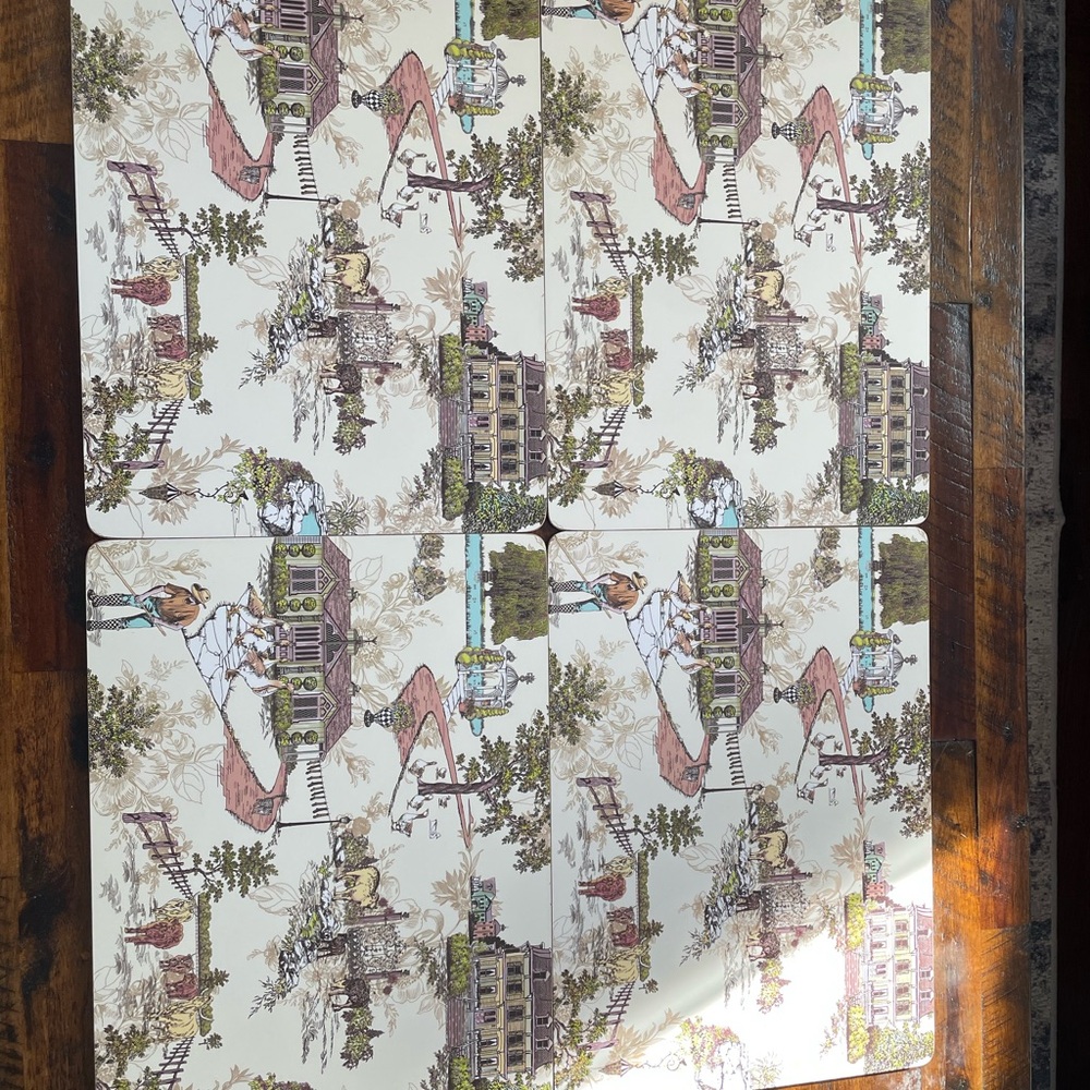 MacKenzie Childs Vintage RARE Retired Aurora Pattern, Scenic Placemats.